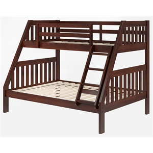 Chelsea Home Furniture Darren Twin Over Full Mission Bunk Bed in Chocolate
