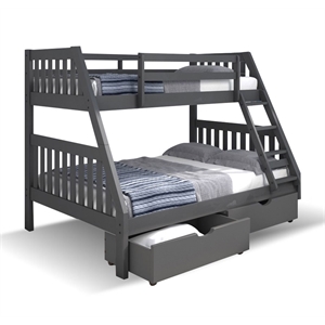 Chelsea Home Furniture Bonnie Twin Over Full Mission Bunk Bed w/ Under Drawers