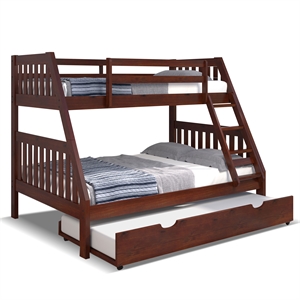 Chelsea Home Furniture Darren Twin Over Full Mission Bunk Bed w/ Trundle Unit