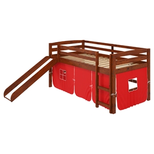 Chelsea Home Furniture Aria Red Tent Loft Bed with Slide And Ladder