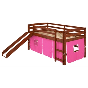 Chelsea Home Furniture Aria Pink Tent Loft Bed with Slide And Ladder