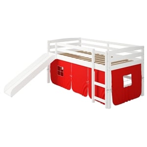 Chelsea Home Furniture Danny Red Tent Loft Bed with Slide And Ladder