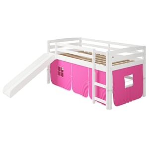 Chelsea Home Furniture Danny Pink Tent Loft Bed with Slide And Ladder