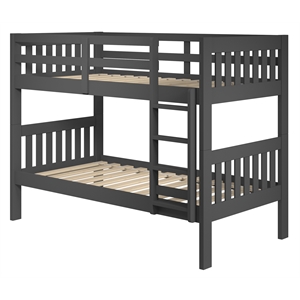 Chelsea Home Furniture Dayton Twin Over Twin Mission Bunk Bed in Gray