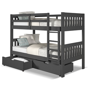 Chelsea Home Furniture Dayton Twin Over Twin Mission Bunk Bed w/ Under Drawers