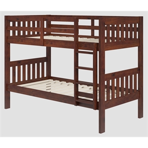 Chelsea Home Furniture Masion Twin Over Twin Mission Bunk Bed in Chocolate