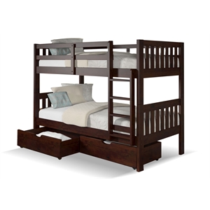 Chelsea Home Furniture Masion Twin Over Twin Mission Bunk Bed w/ Under Drawers
