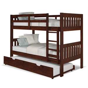 Chelsea Home Furniture Masion Twin Over Twin Mission Bunk Bed w/ Trundle Unit