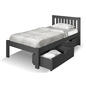 Chelsea Home Furniture Dylan Twin Single Bed in Gray with Under Bed Drawers