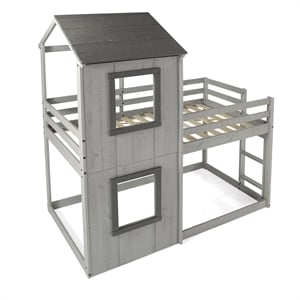 Chelsea Home Furniture Sarah Twin Twin House Bunk Bed In Rustic Gray