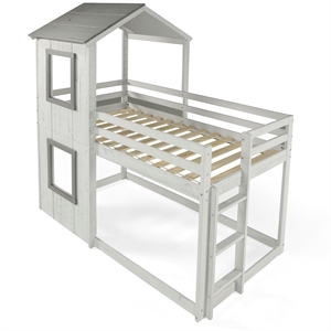 Chelsea Home Furniture Sarah Twin Over Twin House Bunk Bed In Rustic White
