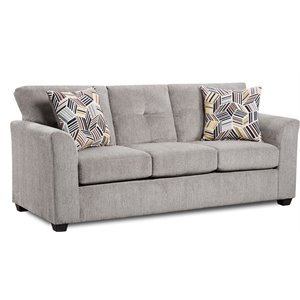 Chelsea Home Furniture Lantanas Modern Fabric Sofa in Gray