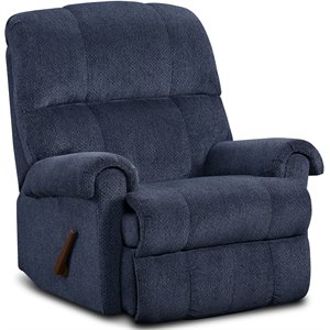 Chelsea Home Furniture Aster Comtemporary Fabric Recliner in Navy