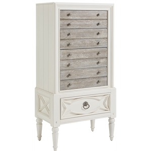 a.r.t. furniture summer creek coastal 8 drawer tall white wood storage chest