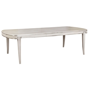 a.r.t. furniture la scala wood rectangular dining table in ivory with metal trim