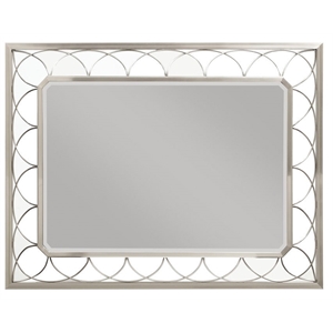 a.r.t. furniture la scala silver rectangular mirror with metal braided detail
