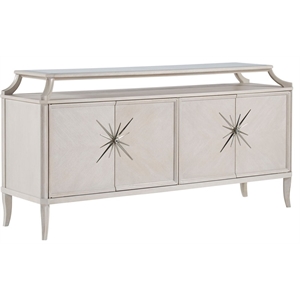 a.r.t. furniture la scala 4 door buffet with nickel-plated frame in ivory