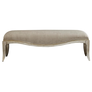 a.r.t. furniture starlite wood bed bench with upholstered seat in neutral fabric