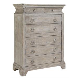 a.r.t. furniture summer creek light keeper's 7 drawer wood chest in beige greige