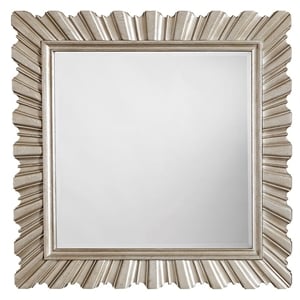 a.r.t. furniture starlite carved wood accent mirror in silver bezel finish