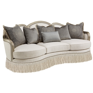 a.r.t. furniture giovanna silver white sofa with exposed wood frame