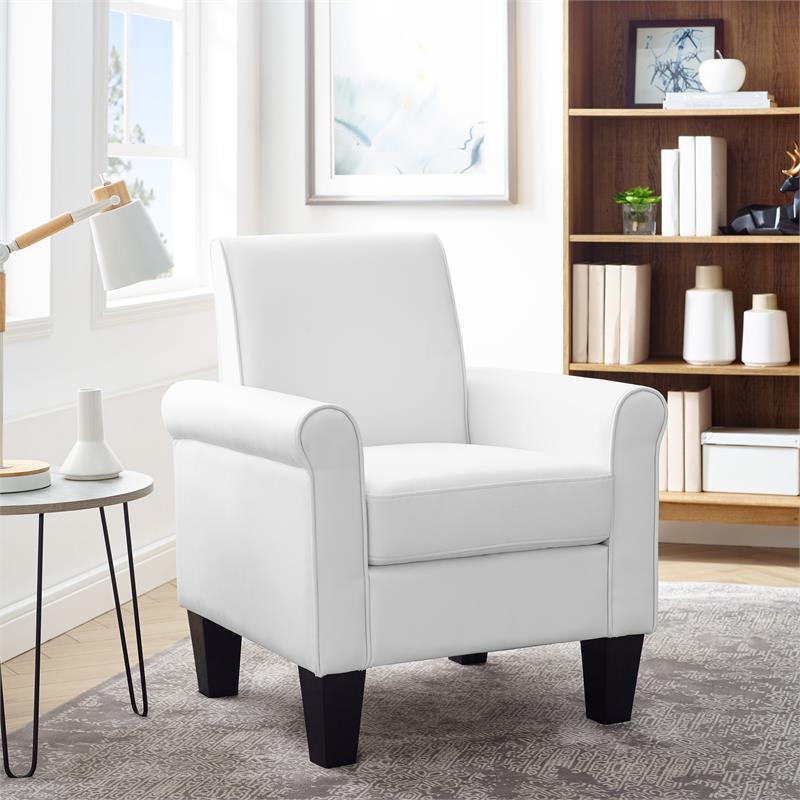 YL Grand Austermann Faux Leather Accent Chair in White - C7925