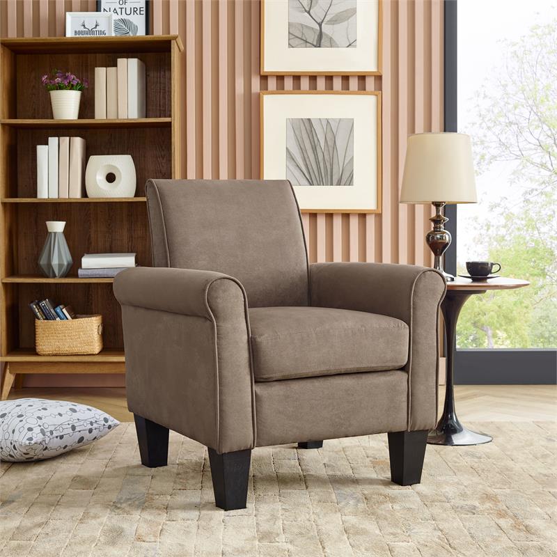 YL Grand Biermann Wood and Microfiber Accent Chair in