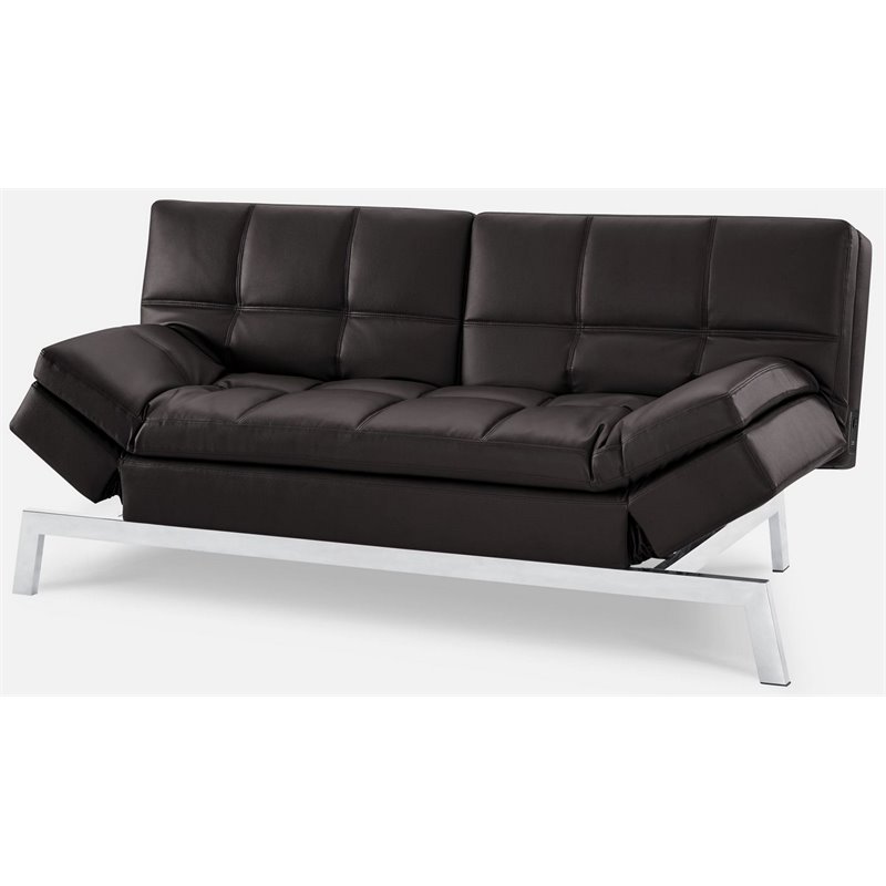 Coddle Toggle 16-Position Faux Leather Sleeper Sofa with USB Ports in ...