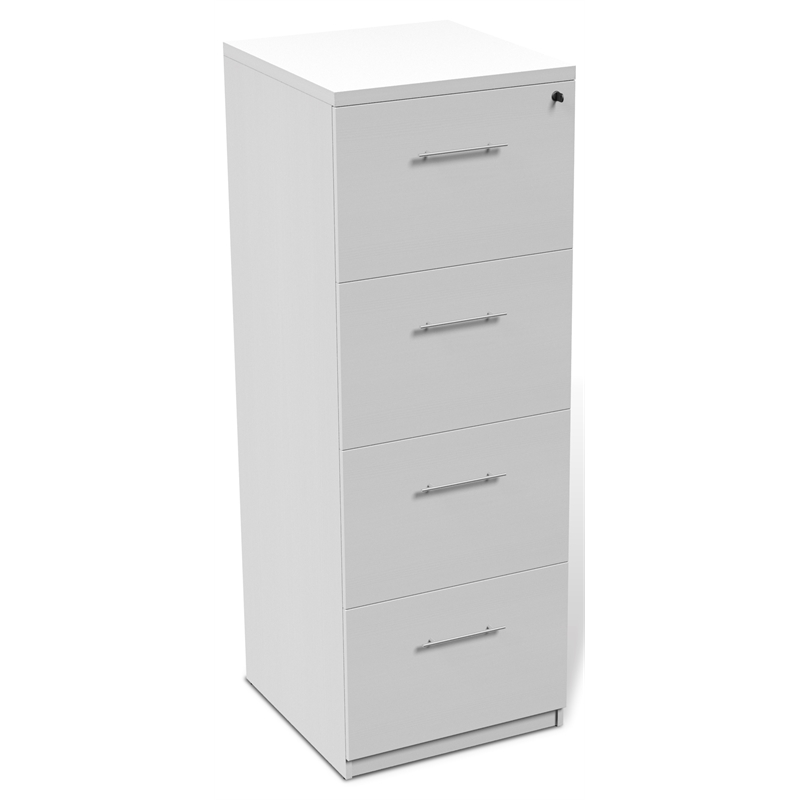 Unique Furniture 4 Drawer Engineered Wood File Cabinet In White 119204 Wh