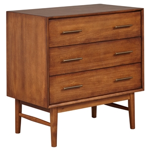 unique furniture lavina 3-drawer contemporary wood dresser in walnut