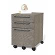Unique Furniture 3-drawer Mobile Pedestal File with Castors in Gray