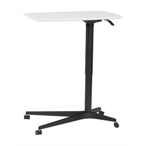 Unique Furniture 28&quot Height Adjustable Lift Table with Metal Base in White