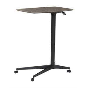 Unique Furniture 28&quot Height Adjustable Lift Table with Metal Base in Gray