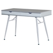 Unique Furniture 43-inch 2-drawer Metal Leg Desk in Gray and White