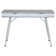 Unique Furniture 43-inch 2-drawer Metal Leg Desk in Gray and White