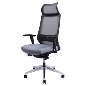 Unique Furniture CEO Executive High-Back Fabric Seat Office Chair in Gray