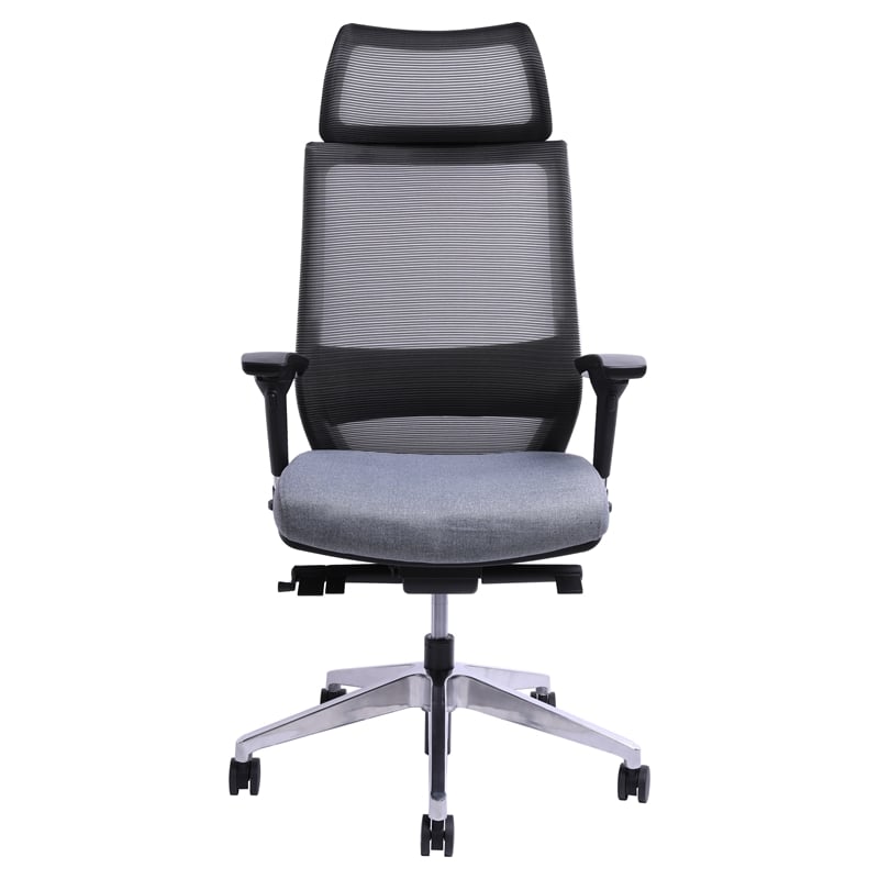 Unique Furniture CEO Executive High-Back Fabric Seat Office Chair in Gray