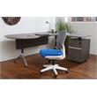 Unique Furniture Fabric Seat and Plastic Back Office Chair in Blue and Gray