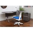 Unique Furniture Fabric Seat and Plastic Back Office Chair in Blue and Gray