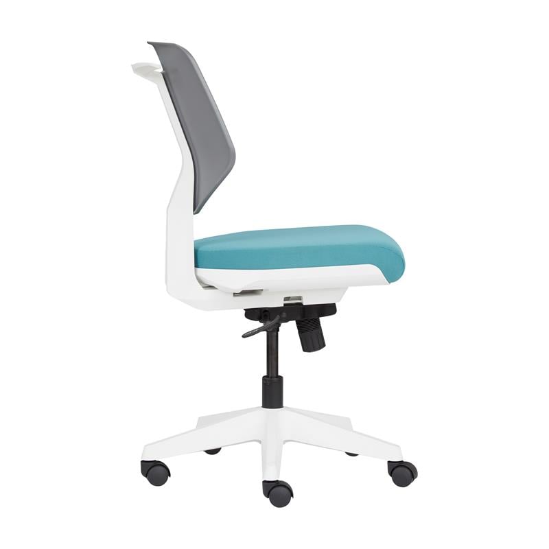 Unique Furniture Fabric Seat and Plastic Back Office Chair in Teal and Gray