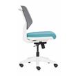 Unique Furniture Fabric Seat and Plastic Back Office Chair in Teal and Gray