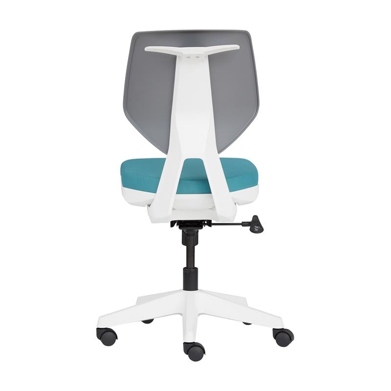 Unique Furniture Fabric Seat and Plastic Back Office Chair in Teal and Gray