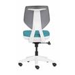 Unique Furniture Fabric Seat and Plastic Back Office Chair in Teal and Gray
