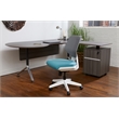 Unique Furniture Fabric Seat and Plastic Back Office Chair in Teal and Gray
