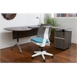 Unique Furniture Fabric Seat and Plastic Back Office Chair in Teal and Gray