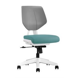 Unique Furniture Fabric Seat and Plastic Back Office Chair in Teal and Gray