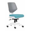 Unique Furniture Fabric Seat and Plastic Back Office Chair in Teal and Gray