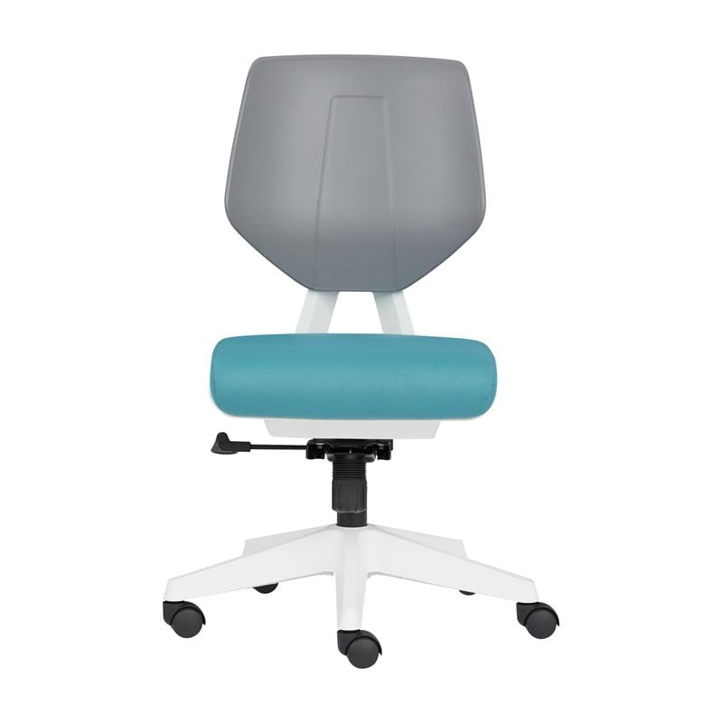 Unique Furniture Fabric Seat and Plastic Back Office Chair in Teal and Gray
