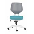 Unique Furniture Fabric Seat and Plastic Back Office Chair in Teal and Gray