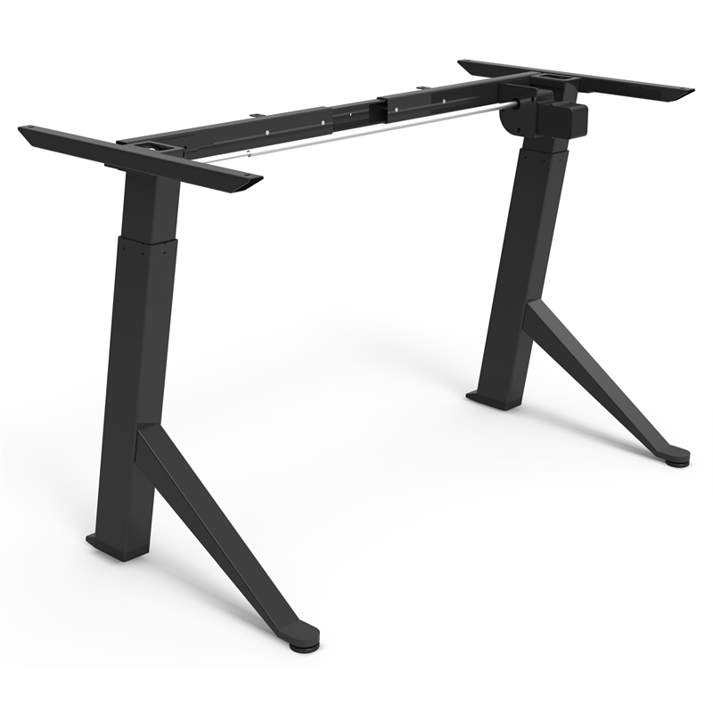 Unique Furniture Height Adjustable Metal Standing Desk Y Base in Black